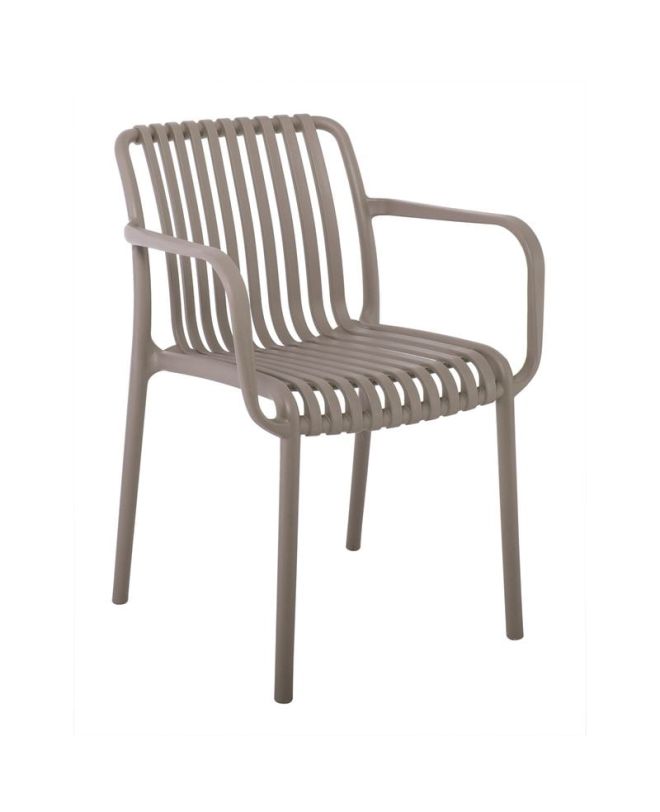 MODA Πολυθρόνα-Pro Στοιβαζόμενη, PP-UV Protection Απόχρωση Mocha  57x58x80cm