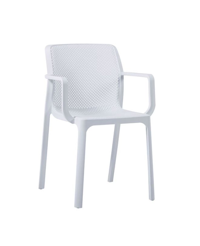 DORIAN Πολυθρόνα Kήπου Βεράντας PP-UV Άσπρο  54x55x83cm