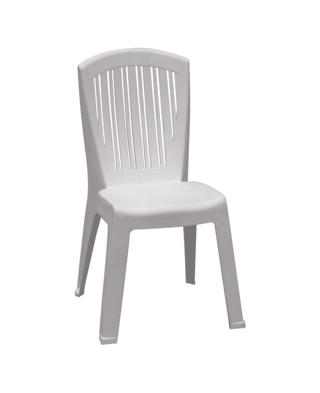 VERONIKA Καρέκλα Τραπεζαρίας Κήπου Στοιβαζόμενη, PP Απόχρωση Άσπρο  50x53x89cm
