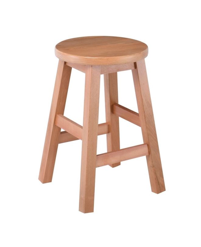 ΟΞΙΑ Σκαμπό Βοηθητικό Τετράγωνο, Λούστρο Φυσικό  31x31x50cm