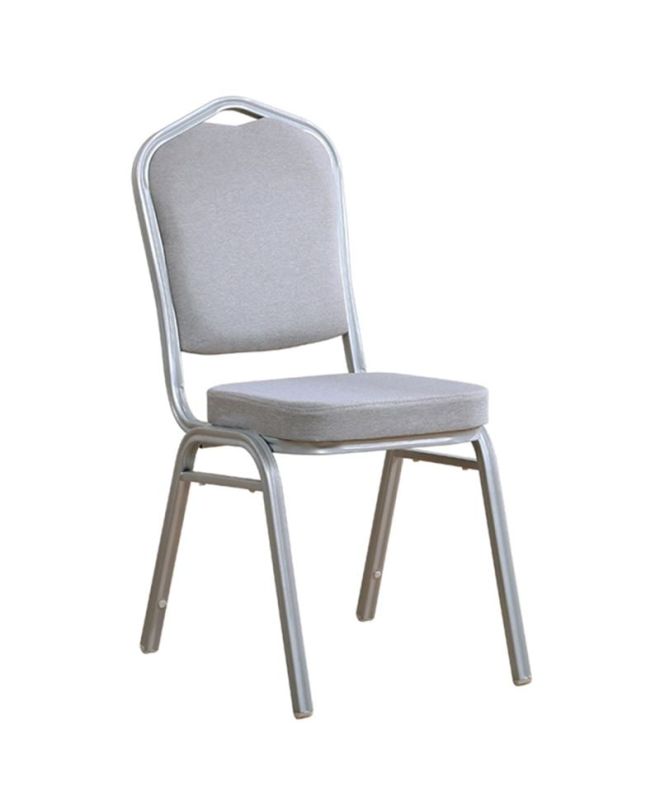HILTON Καρέκλα Μέταλλο Βαφή Silver, Ύφασμα Γκρι  44x55x93cm