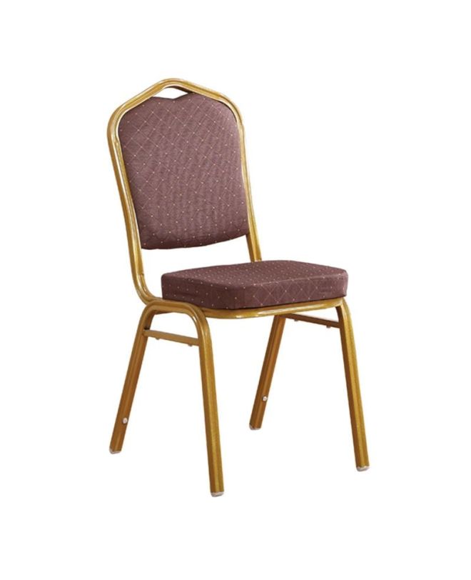 HILTON Καρέκλα Μέταλλο Βαφή Gold, Ύφασμα Καφέ  44x55x93cm