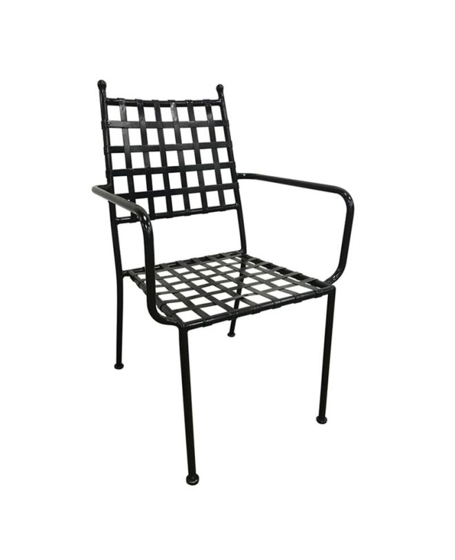 PATON Πολυθρόνα Κήπου Βεράντας, Μέταλλο Βαφή Μαύρο Mesh - Στοιβαζόμενη  54x62x92cm