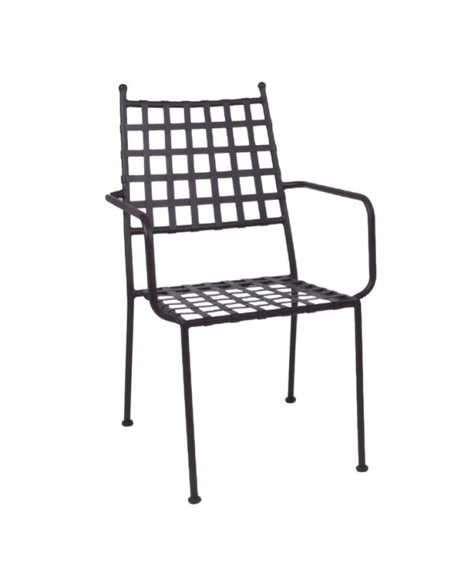 PATON Πολυθρόνα Κήπου Βεράντας, Μέταλλο Βαφή Sand Brown Mesh - Στοιβαζόμενη  54x62x92cm