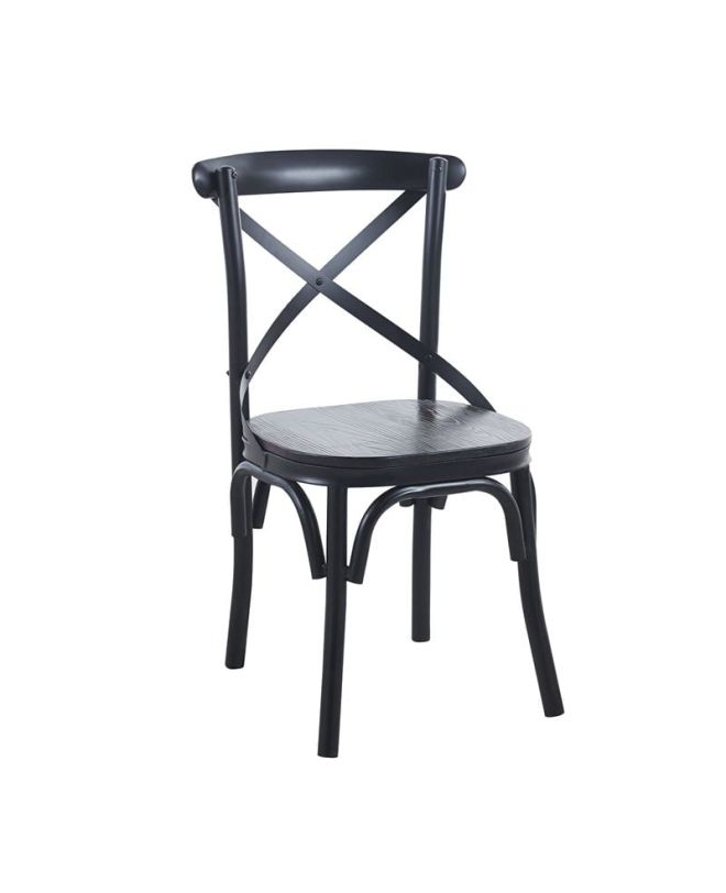 MARLIN Wood Καρέκλα Dark Oak, Μέταλλο Βαφή Μαύρο  52x51x86cm