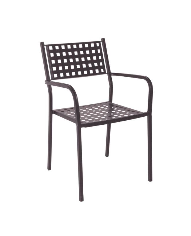 CAPRICE Πολυθρόνα Στοιβαζόμενη, Μέταλλο Βαφή Sand Brown  54x51x84cm