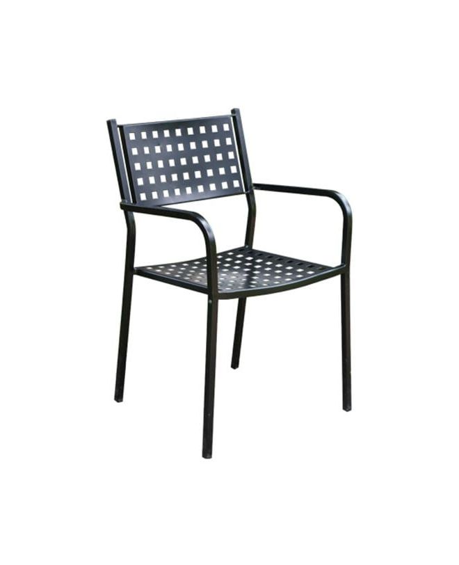 CAPRICE Πολυθρόνα Στοιβαζόμενη, Μέταλλο Βαφή Μαύρο  54x51x84cm