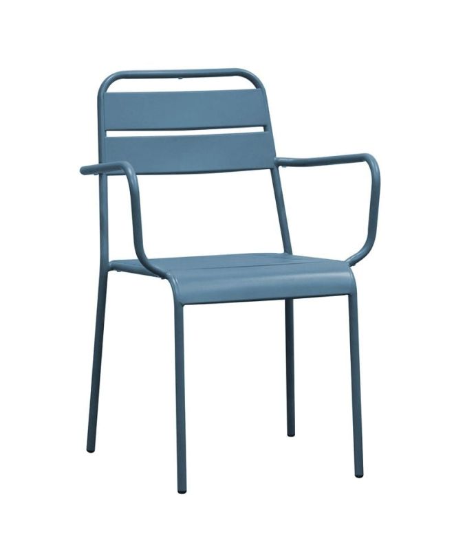 BRIO Πολυθρόνα-Pro Στοιβαζόμενη, Μέταλλο Βαφή Sandy Blue 5415C  57x58x84cm