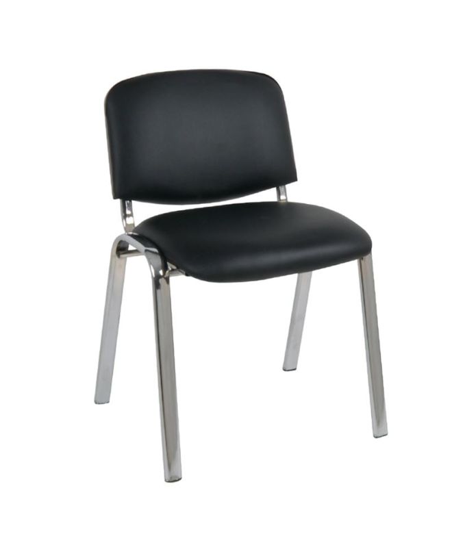 SIGMA Καρέκλα-Pro Γραφείου Επισκέπτη, Μέταλλο Χρώμιο PVC Μαύρο  57x57x79cm / Σωλ.40x20/1.2mm