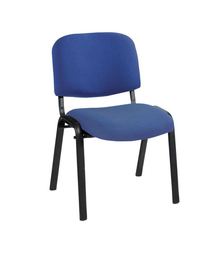 SIGMA Καρέκλα Στοιβαζόμενη Γραφείου Επισκέπτη, Μέταλλο Βαφή Μαύρο, Ύφασμα Μπλε  55x60x79cm / Σωλ.35x16/1mm