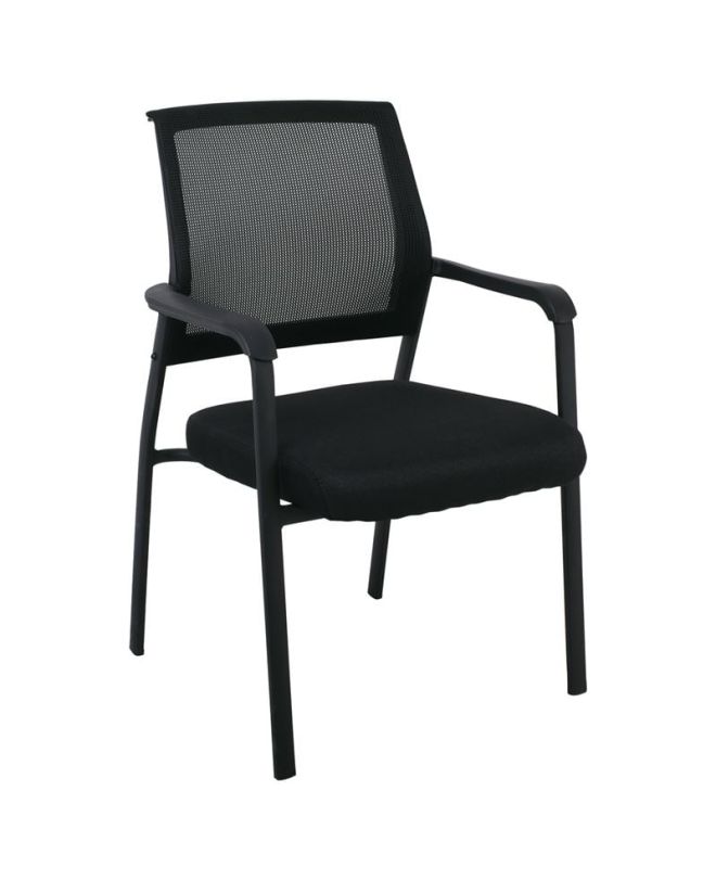 ASCO Πολυθρόνα Γραφείου Επισκέπτη Μέταλλο Βαφή Μαύρο, Mesh - Ύφασμα Μαύρο  61x64x92cm