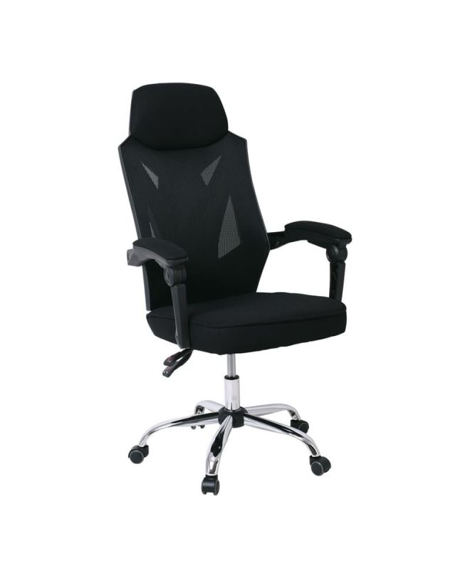 BF9450 Πολυθρόνα Relax Γραφείου Διευθυντή, Βάση Χρώμιο, PP Μαύρο, Mesh Μαύρο  65x64x118/126cm