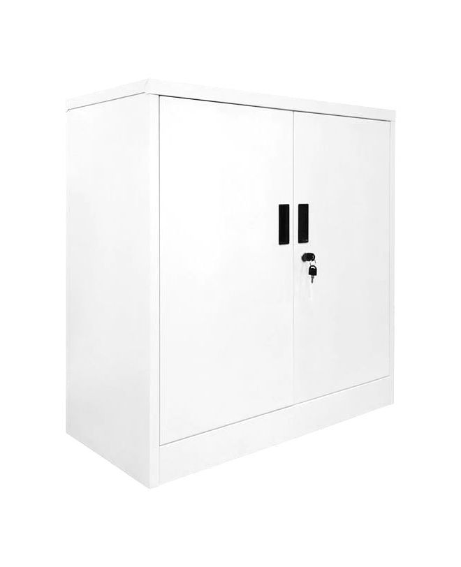 ΝΤΟΥΛΑΠΙ Δίφυλλο - 2 Ράφια Εσωτερικά - Μέταλλο Βαφή Άσπρο  90x40x90cm