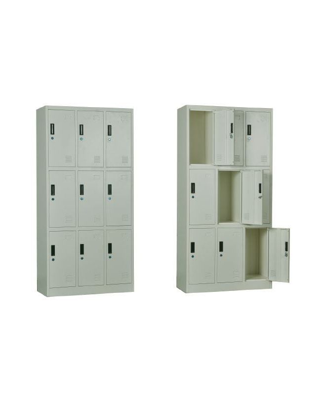LOCKER 9 Θέσεων Μέταλλο Βαφή  Άσπρο  90x40x185cm