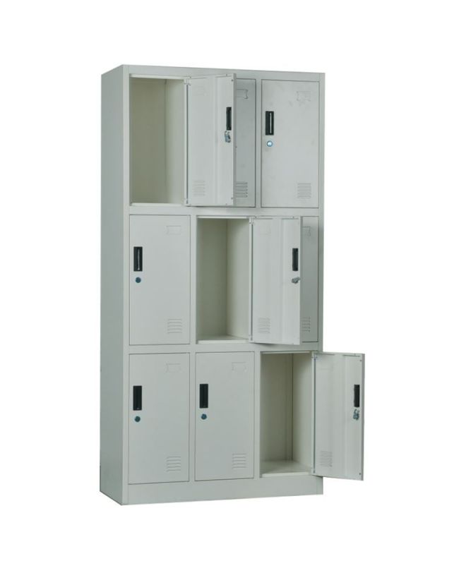 LOCKER 9 Θέσεων Μέταλλο Βαφή Γκρι  90x40x185cm
