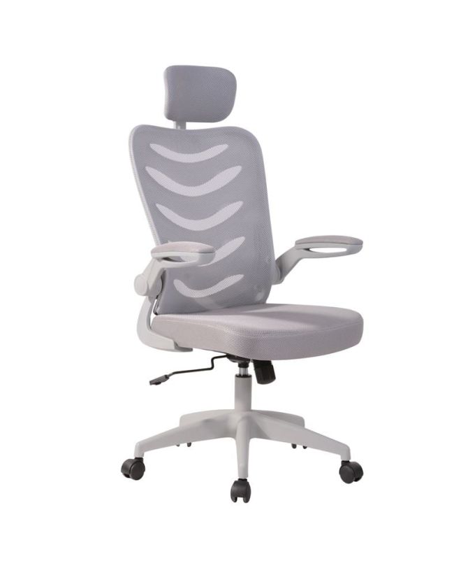 BF2940 Πολυθρόνα Γραφείου Διευθυντή Γκρι, Mesh Γκρι - Ύφασμα Γκρι  61x65x118/128cm