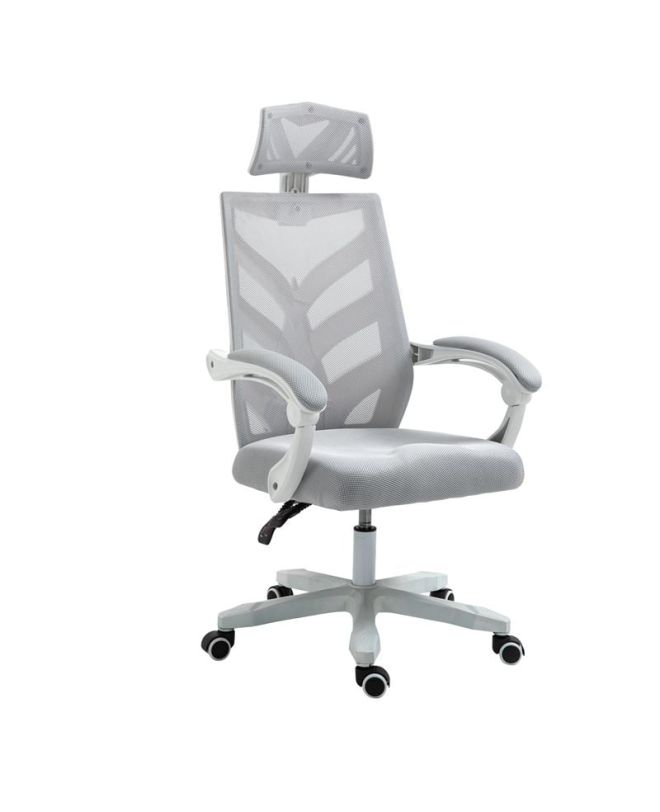 BF2985 Πολυθρόνα Γραφείου Διευθυντή, Άσπρο - Mesh Γκρι  60x66x111/121cm