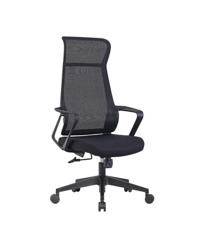 BF2990  Πολυθρόνα Γραφείου Διευθυντή, Mesh Μαύρο, Ύφασμα Μαύρο  73x67x118/128cm