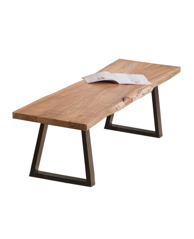 LIZARD Πάγκος Μέταλλο Βαφή Μαύρο, Ξύλο Ακακία Φυσικό  178x45x44cm