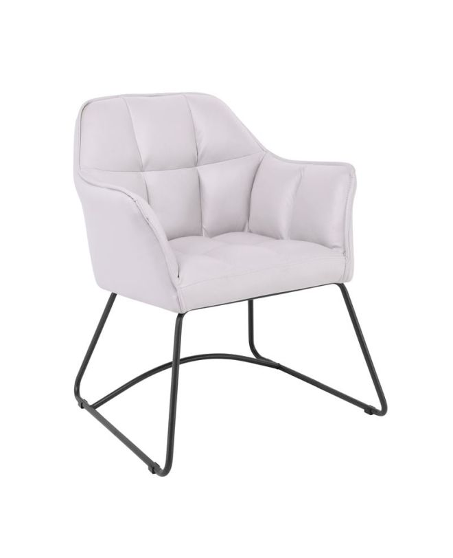 POLLY Πολυθρόνα Μέταλλο Βαφή Μαύρο, Ύφασμα Suede Ανοιχτό Γκρι  67x64x82cm