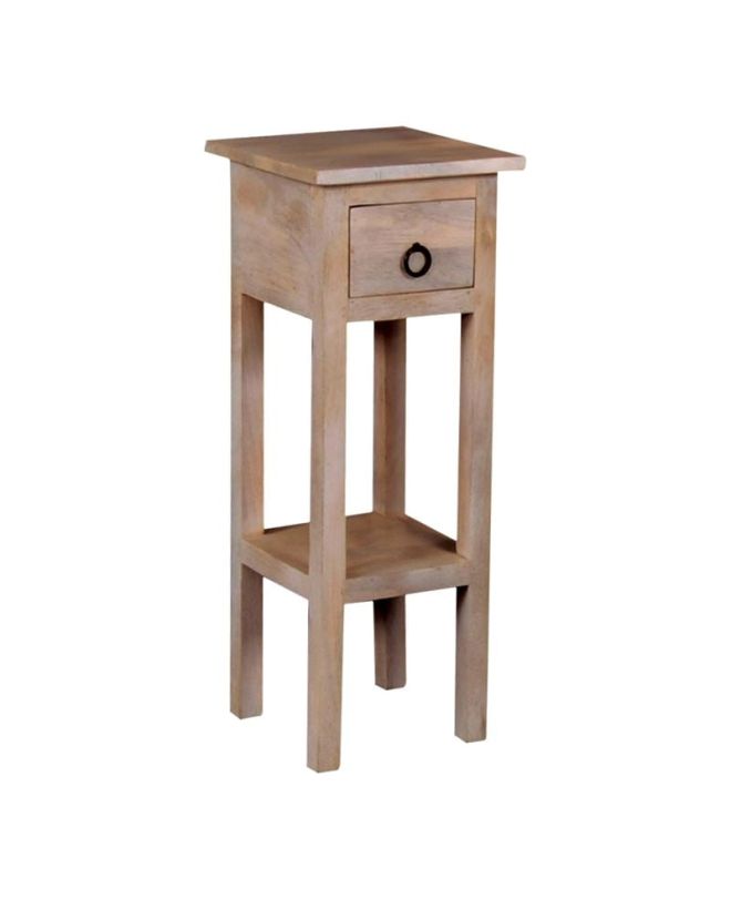 CLASSIC Stand - Τραπεζάκι Βοηθητικό Η.65cm, 1 Συρτάρι, Ξύλο Ακακία Φυσικό  25x25 H.65cm