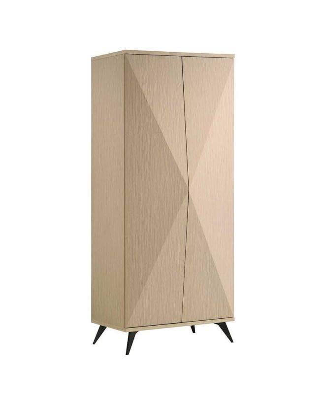 CRONOS  Ντουλάπα Δίφυλλη, Απόχρωση Φυσικό  80x60x195cm