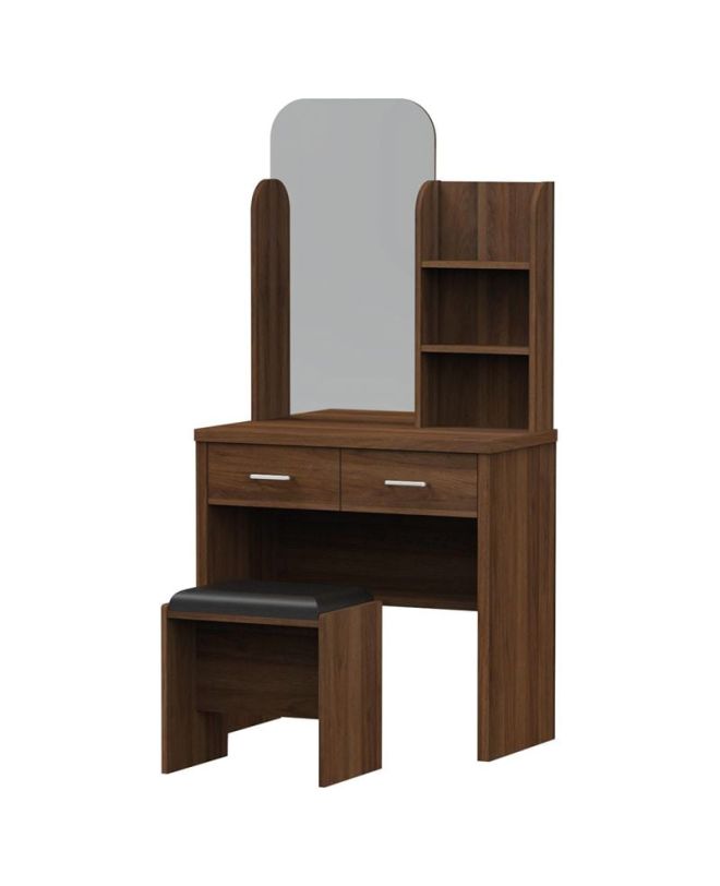 CALIBER Set Τουαλέτα + Σκαμπό Απόχρωση Καρυδί  80x39x155cm