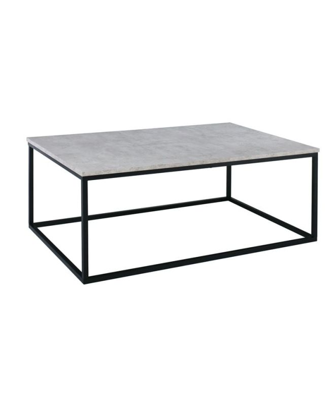 TEXAS Τραπεζάκι Σαλονιού Καθιστικού, Μέταλλο Βαφή Μαύρο - Cement  115x75x45cm
