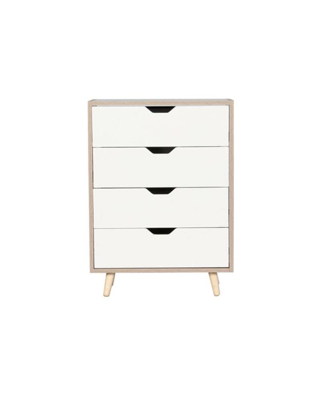 ALINA Συρταριέρα με 4 Συρτάρια Απόχρωση Sonoma - Άσπρο  56x29x77cm