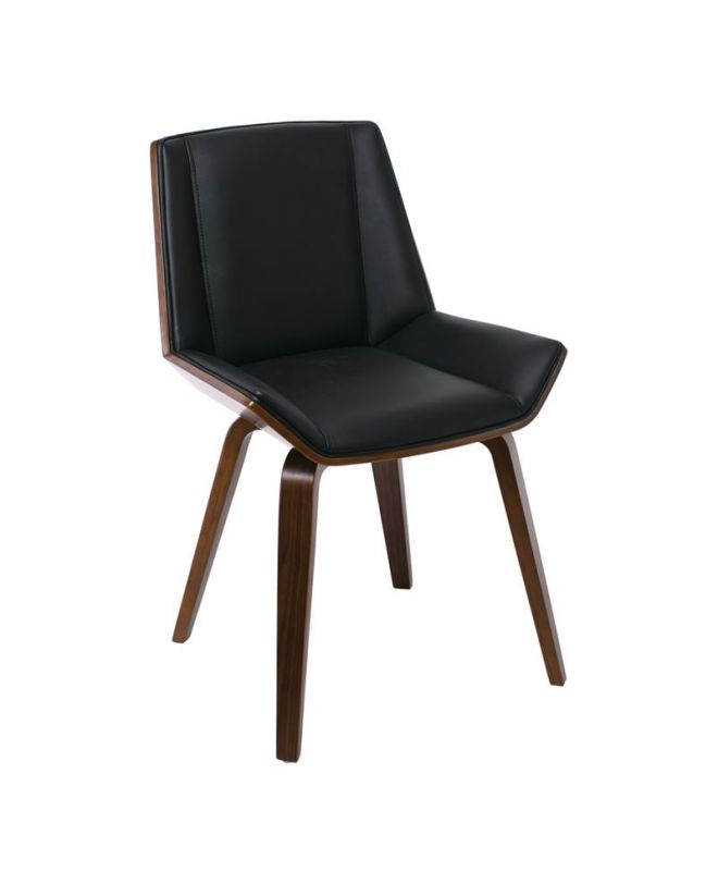 NUMAN Καρέκλα Tραπεζαρίας Καρυδί, PU Μαύρο  52x53x80cm