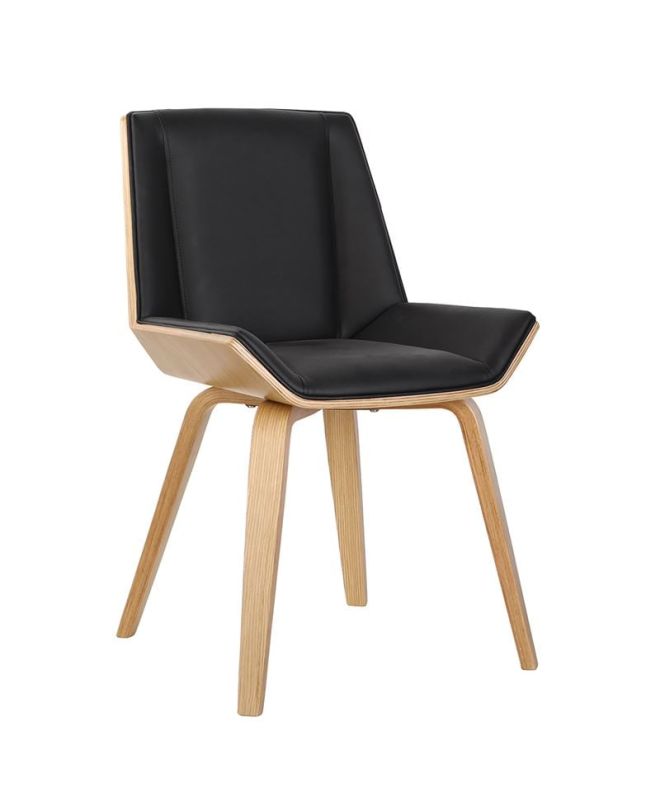 NUMAN Καρέκλα Tραπεζαρίας Φυσικό, PU Μαύρο  52x53x80cm