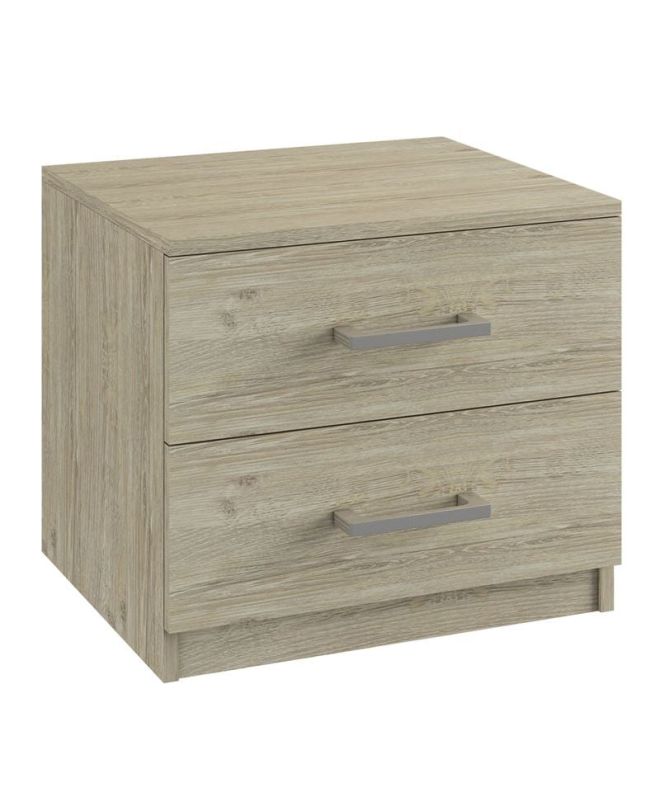 DEVON Κομοδίνο με 2 Συρτάρια, Απόχρωση Sonoma  48x40x41cm