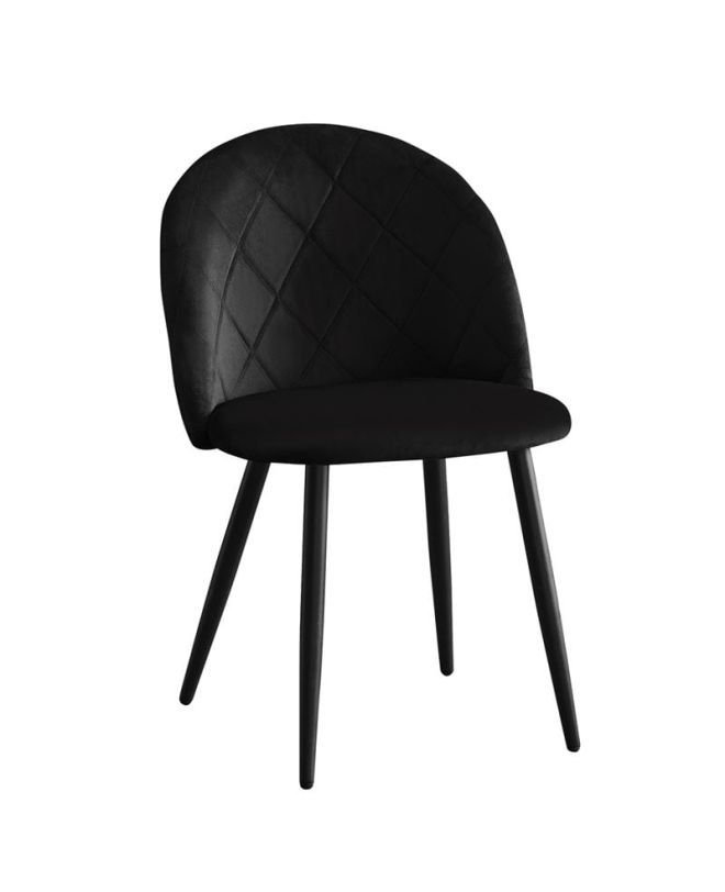 BELLA Καρέκλα Tραπεζαρίας, Μέταλλο Βαφή Μαύρο, Ύφασμα Velure Απόχρωση Μαύρο  50x56x80cm