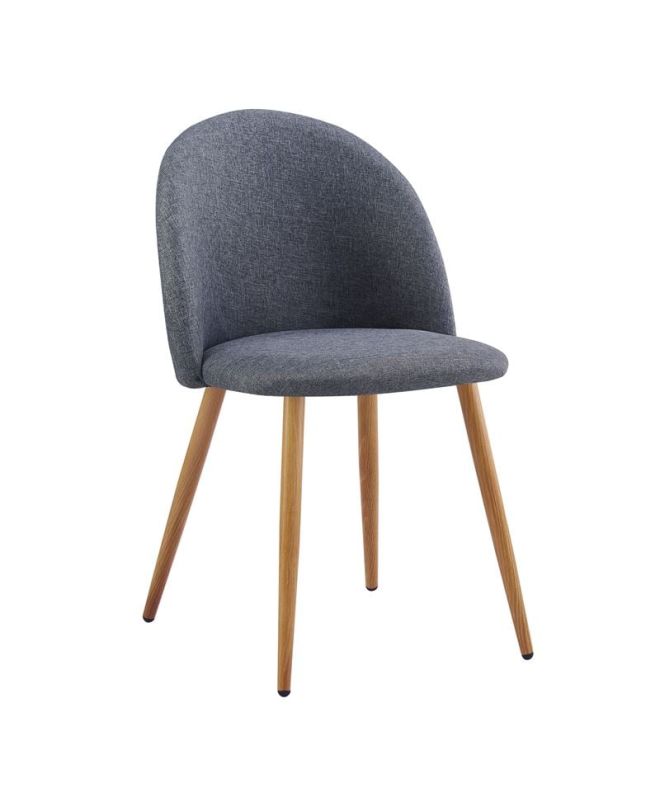 BELLA Καρέκλα Τραπεζαρίας, Μέταλλο Βαφή Φυσικό, Ύφασμα Απόχρωση Σκούρο Γκρι  50x56x80cm