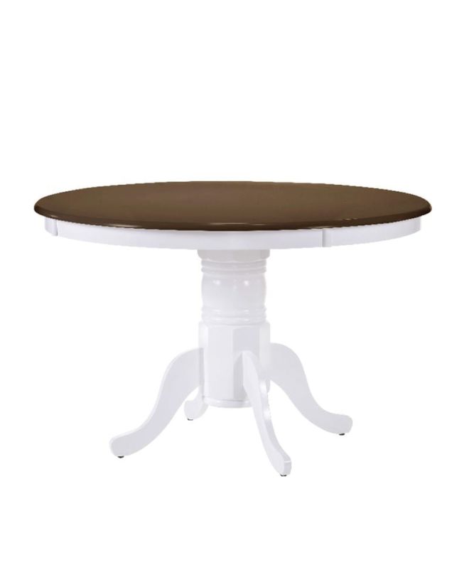 NIRVANA Τραπέζι Τραπεζαρίας Κουζίνας, Επεκτεινόμενο, Άσπρο - Καρυδί  Φ106 (+30)x75cm