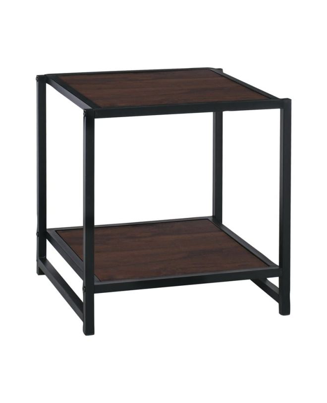 ATOS Κομοδίνο Μέταλλο Βαφή Μαύρο - Mdf Καρυδί  48x44x50cm