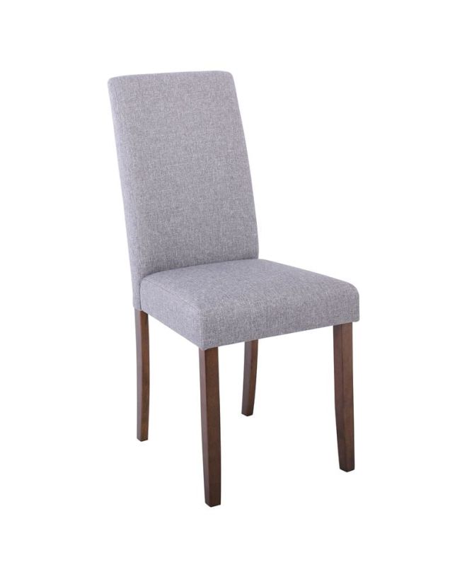 OPTIMAL Καρέκλα Τραπεζαρίας, Απόχρωση Καρυδί Ύφασμα Γκρι  43x55x96cm