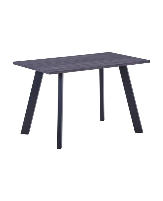 BAXTER Τραπέζι Κουζίνας Τραπεζαρίας, Μέταλλο Βαφή Μαύρο, Grey Walnut  120x70x75cm