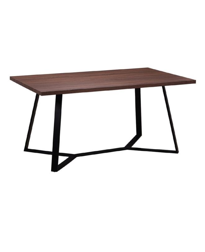 HANSON Τραπέζι Κουζίνας Τραπεζαρίας, Μέταλλο Βαφή Μαύρο, Σκούρο Καρυδί  160x90x75cm