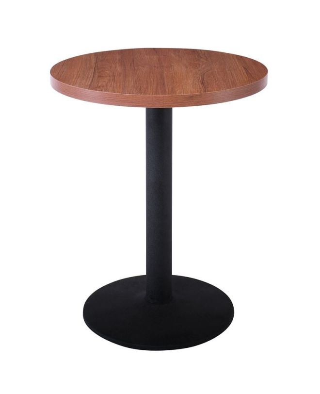 MARCO Τραπέζι Στρογγυλό Επιφάνεια Melamine Καρυδί Βάση Μέταλλο Μαύρο Φ45cm  Φ60cm H.74cm