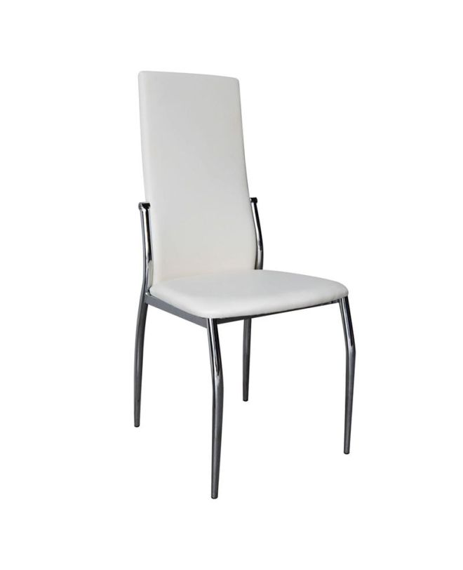 FRESH  Καρέκλα Τραπεζαρίας Κουζίνας Μέταλλο Χρώμιο, Pu Εκρού  45x52x100cm