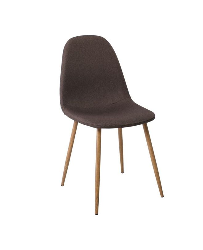 CELINA Καρέκλα Μέταλλο Βαφή Φυσικό, Ύφασμα Καφέ  45x54x85cm