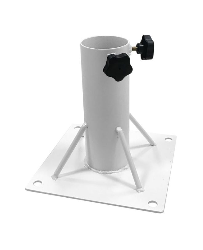 ΒΑΣΗ Ομπρέλας Ψάθινης Εδάφους Μέταλλο Άσπρο  25x25cm