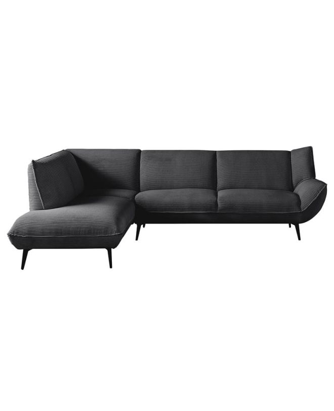 EMERALD Καναπές Σαλονιού Δεξιά Γωνία, Ύφασμα Κοτλέ Ανθρακί  274x203x88cm H.82cm