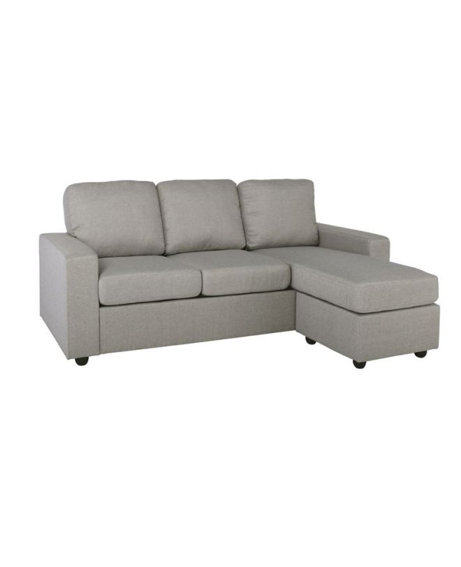 PORTLAND-W Καναπές Σαλονιού - Καθιστικού, Γωνία Αναστρέψιμος Ύφασμα Ανοιχτό Γκρι  203x140x85cm H.88cm
