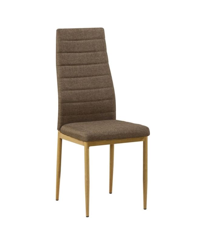 JETTA Kαρέκλα Τραπεζαρίας Κουζίνας, Μέταλλο Βαφή Φυσικό Ύφασμα Καφέ  40x50x95cm