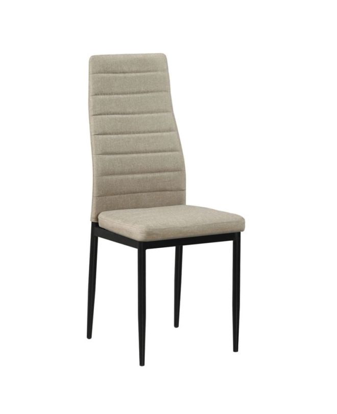 JETTA Καρέκλα Τραπεζαρίας Κουζίνας, Μέταλλο Βαφή Μαύρο Ύφασμα Dark Beige (Συσκ.6)  40x50x95cm
