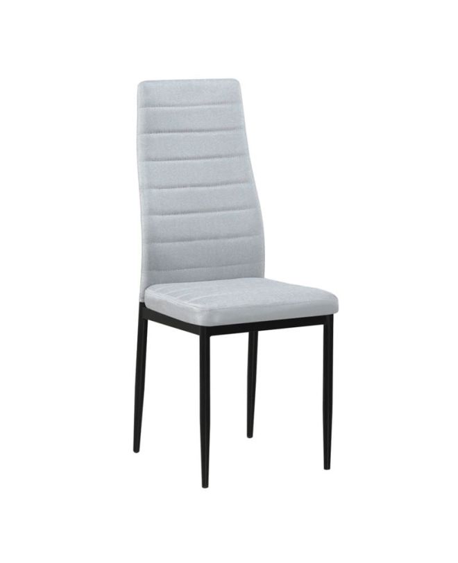 JETTA Kαρέκλα Τραπεζαρίας Κουζίνας, Μέταλλο Βαφή Μαύρο Ύφασμα Ανοιχτό Γκρι  40x50x95cm