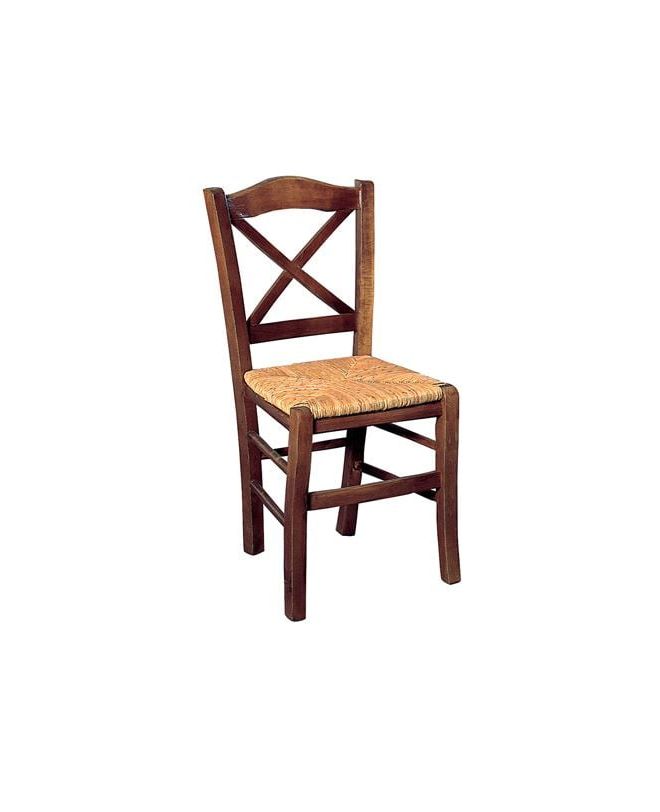 METRO Καρέκλα Οξιά Βαφή Εμποτισμού Καρυδί, Κάθισμα Ψάθα  43x47x88cm