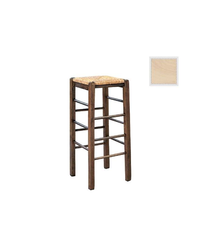 ΤΑΒΕΡΝΑΣ Σκαμπό BAR, Οξιά Άβαφο με Ψάθα Αβίδωτη  35x35x80cm